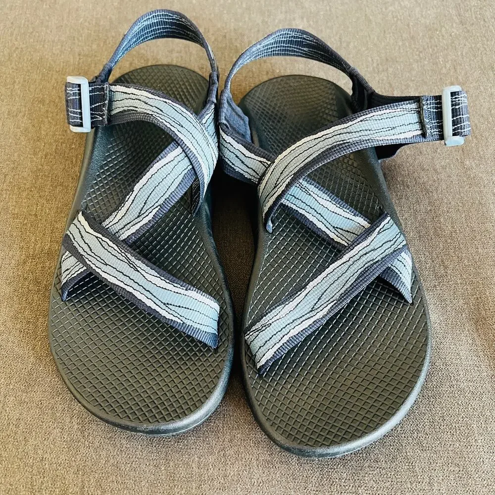 Chaco ZX/2 Cloud Sandals Womens 9 Est Black Gray Toe Loop Hiking Strappy